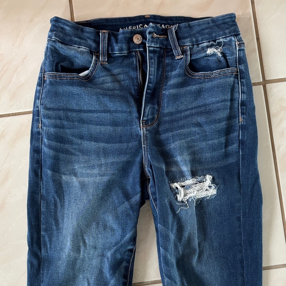 American Eagle Outfitters Women's Dark Blue Hi-Rise  Jegging